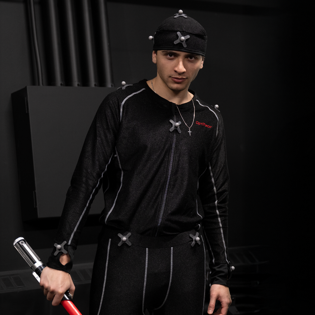 Zulu in a motion capture suit